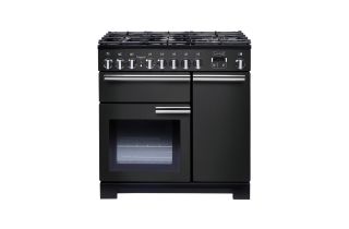 Rangemaster Professional Deluxe 90 Dual Fuel Range Cooker - Charcoal Black
