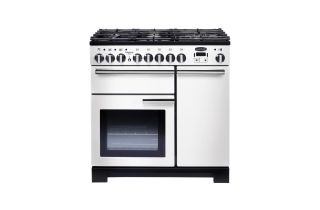 Rangemaster Professional Deluxe 90 Dual Fuel Range Cooker - White