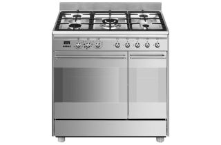 Smeg SCB92MX8 90cm Concert Classic Dual Fuel Range Cooker - Stainless Steel