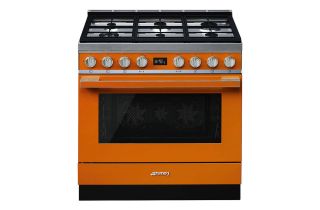 Smeg CPF9GPOR 90cm Portofino Dual Fuel Range Cooker - Orange