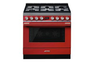 Smeg CPF9GPR 90cm Portofino Dual Fuel Range Cooker - Red