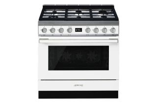 Smeg CPF9GPWH 90cm Portofino Dual Fuel Range Cooker - White