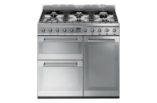 Smeg SY93 90cm Symphony Dual Fuel Range Cooker - Stainless Steel