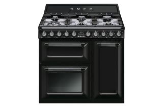 Smeg TR93BL 90cm Victoria Dual Fuel Range Cooker - Black