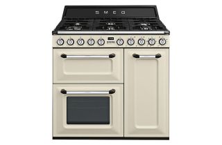 Smeg TR93P 90cm Victoria Dual Fuel Range Cooker - Cream