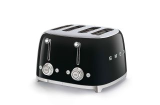 Smeg TSF03BLUK 50's Style Four Slice Toaster - Black Gloss