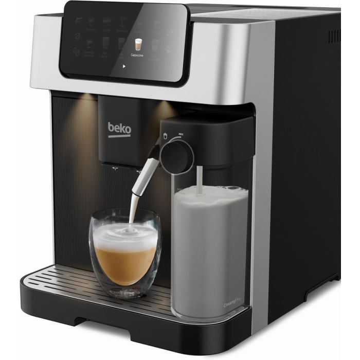 Beko CEG7304 CaffeExperto Bean To Cup Coffee Machine with Integrated Milk Jug - Black/Silver main product photo