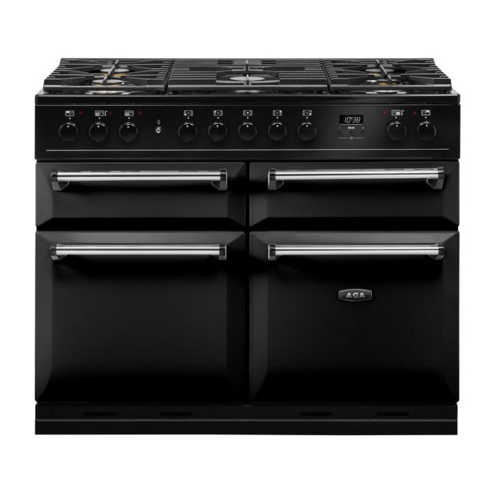 AGA Masterchef Deluxe 110 Dual Fuel Range Cooker - Black main product photo