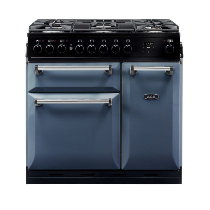 AGA Masterchef Deluxe 90 Dual Fuel Range Cooker - Dartmouth Blue main product photo
