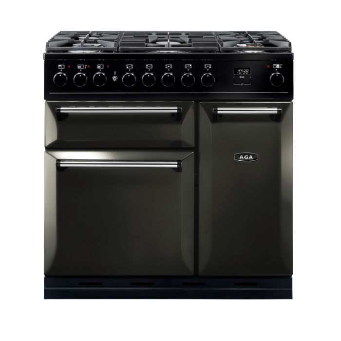 AGA Masterchef Deluxe 90 Dual Fuel Range Cooker - Pewter main product photo