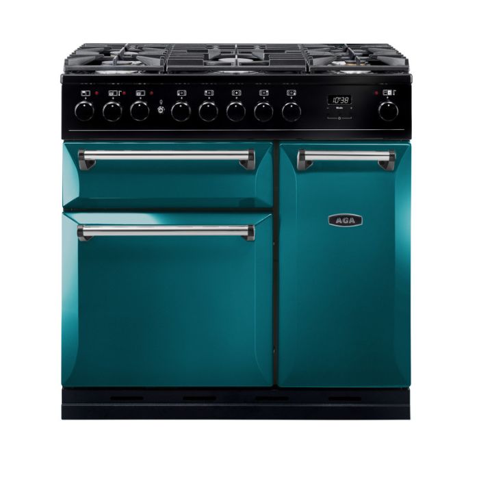 AGA Masterchef Deluxe 90 Dual Fuel Range Cooker - Salcombe Blue main product photo