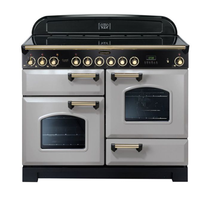 Rangemaster Classic Deluxe 110 Ceramic Range Cooker (Brass Details) - Royal Pearl main product photo