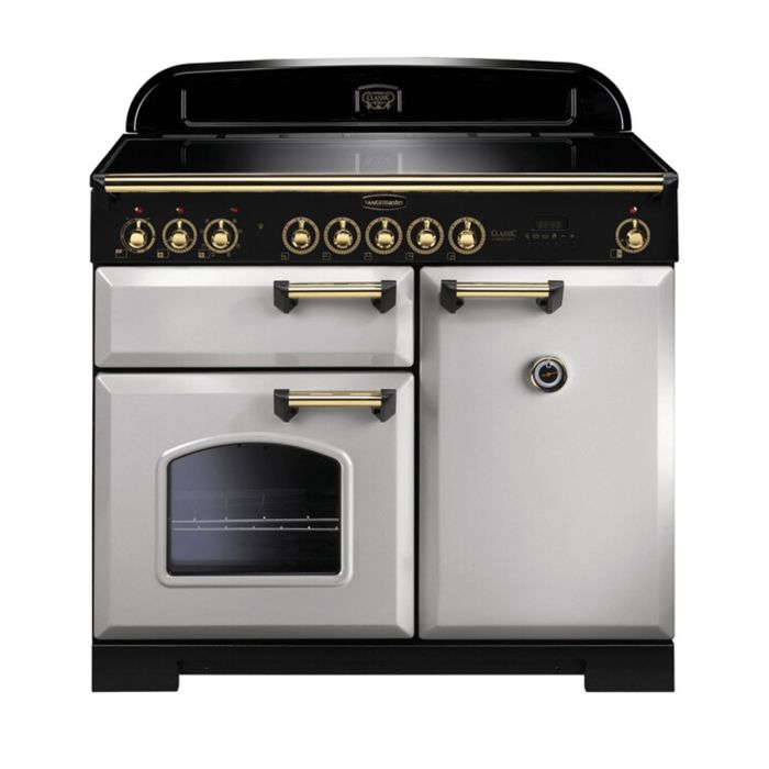 Rangemaster Classic Deluxe 100 Induction Range Cooker (Brass Details) - Royal Pearl main product photo