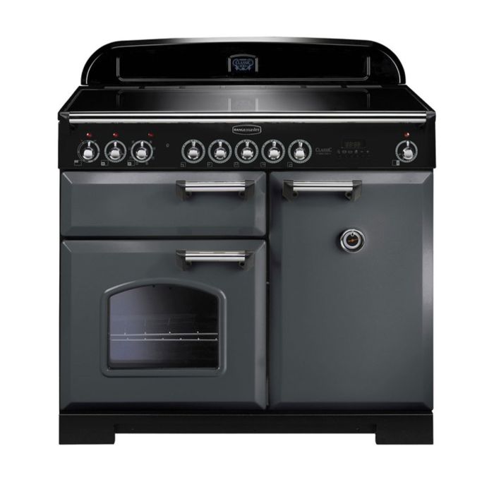 Rangemaster Classic Deluxe 100 Induction Range Cooker (Chrome Details) - Slate main product photo