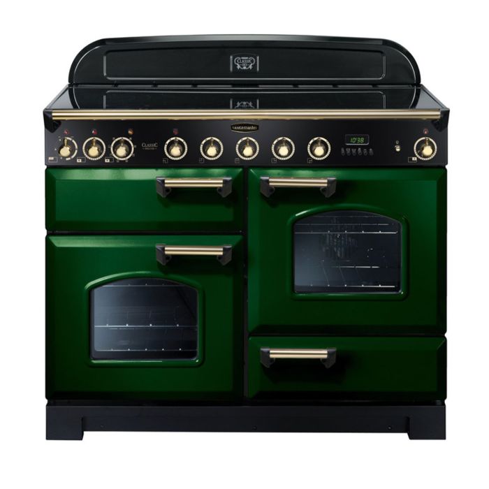 Rangemaster Classic Deluxe 110 Induction Range Cooker (Brass Details) - Racing Green main product photo
