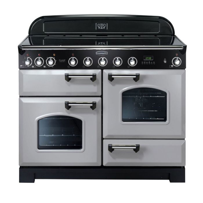 Rangemaster Classic Deluxe 110 Induction Range Cooker (Chrome Details) - Royal Pearl main product photo