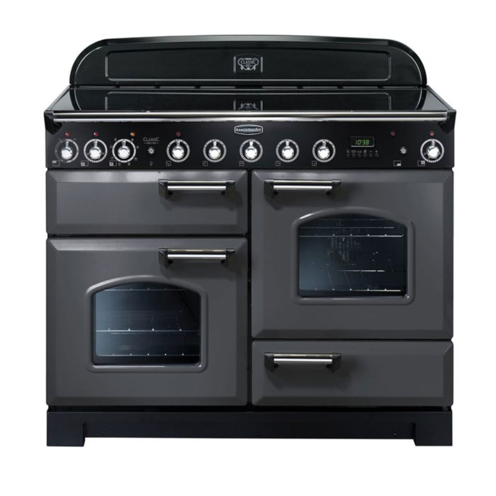 Rangemaster Classic Deluxe 110 Induction Range Cooker (Chrome Details) - Slate main product photo