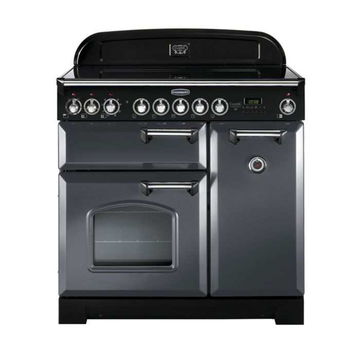 Rangemaster Classic Deluxe 90 Induction Range Cooker (Chrome Details) - Slate main product photo