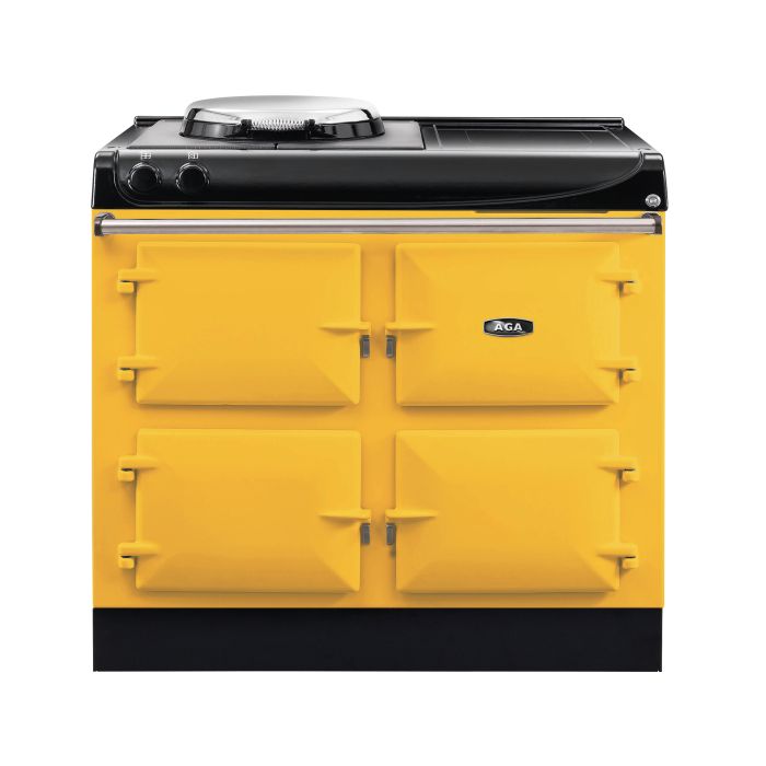 AGA Compact 100 Electric with Induction Hob Range Cooker - Mustard main product photo