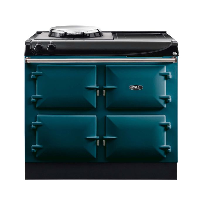 AGA Compact 100 Electric with Induction Hob Range Cooker - Salcombe Blue main product photo