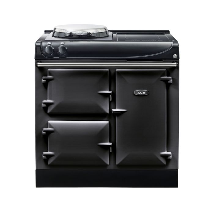 AGA Compact 90 Electric with Induction Hob Range Cooker - Black main product photo