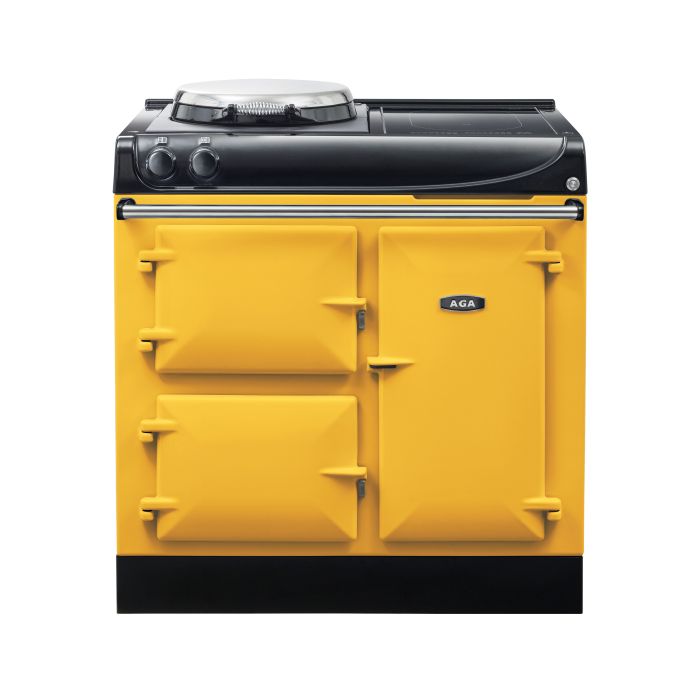 AGA Compact 90 Electric with Induction Hob Range Cooker - Mustard main product photo