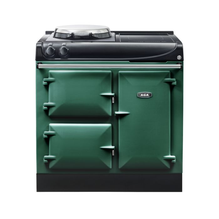 AGA Compact 90 Electric with Induction Hob Range Cooker - Racing Green main product photo