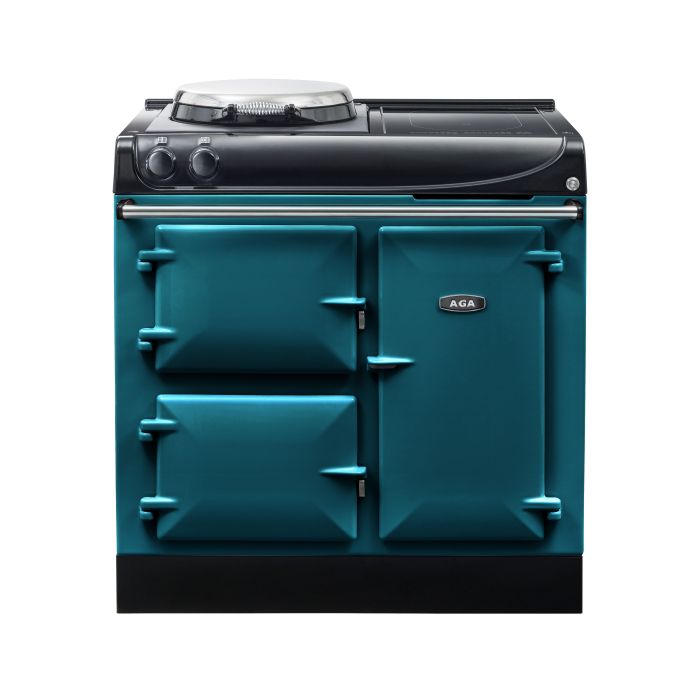 AGA Compact 90 Electric with Induction Hob Range Cooker - Salcombe Blue main product photo