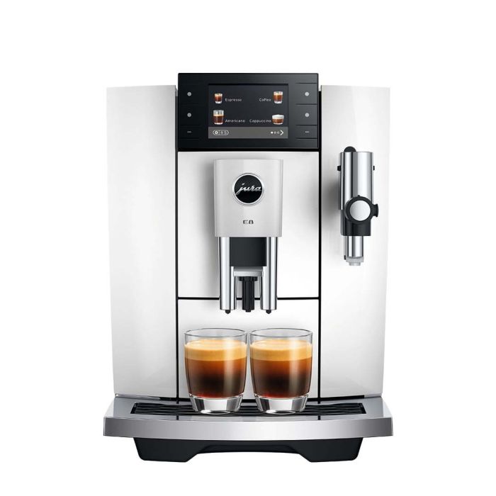 Jura 15841 E8 Bean to Cup Coffee Machine - Piano White main product photo