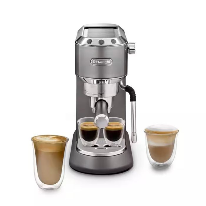 Nearly New - De'Longhi EC885.GY Dedica Arte Manual Espresso Coffee Machine with Milk Frother - Grey main product photo