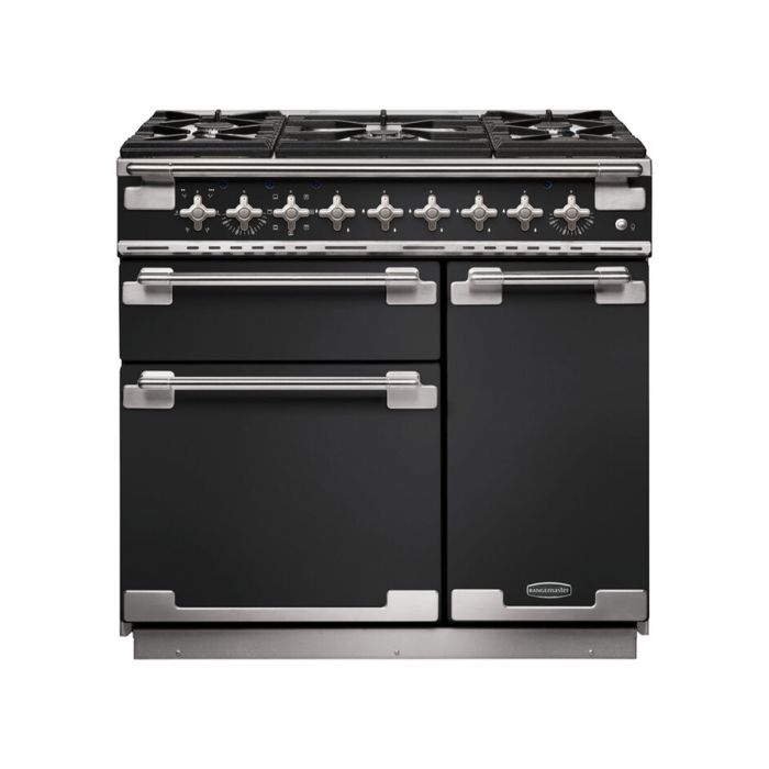 Rangemaster Elise 90 Dual Fuel Range Cooker - Charcoal Black main product photo