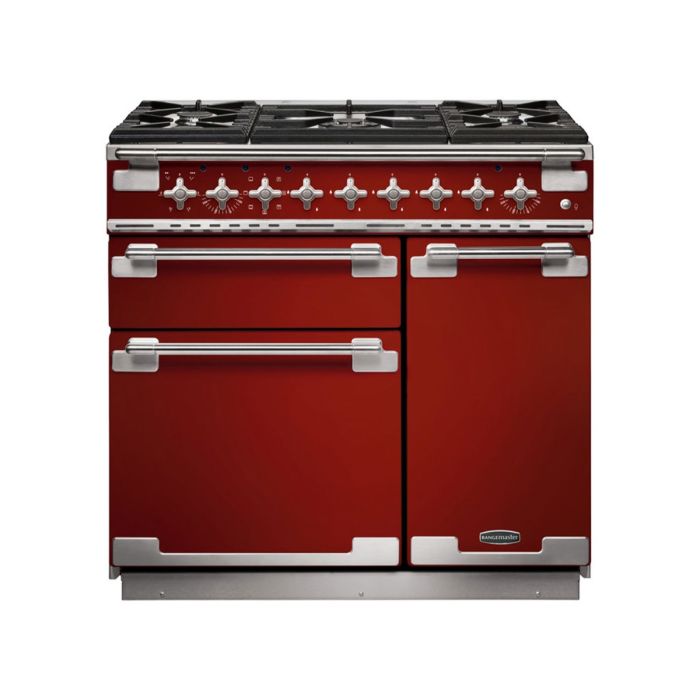 Rangemaster Elise 90 Dual Fuel Range Cooker - Cherry Red main product photo