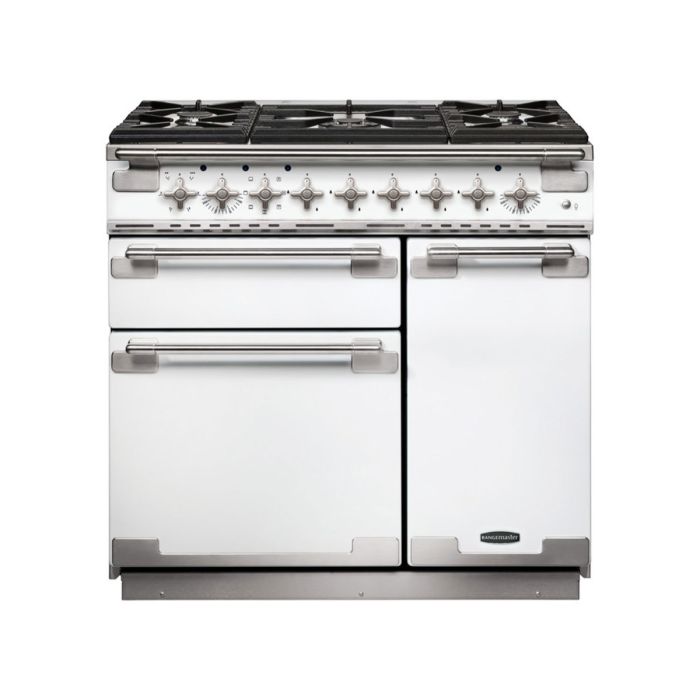 Rangemaster Elise 90 Dual Fuel Range Cooker - White main product photo