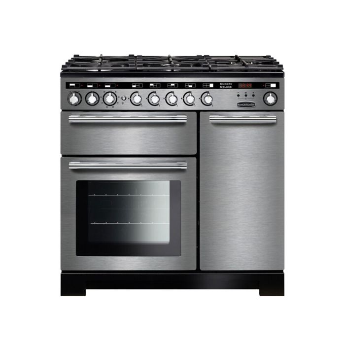 Rangemaster Encore Deluxe 90 Dual Fuel Range Cooker - Stainless Steel main product photo