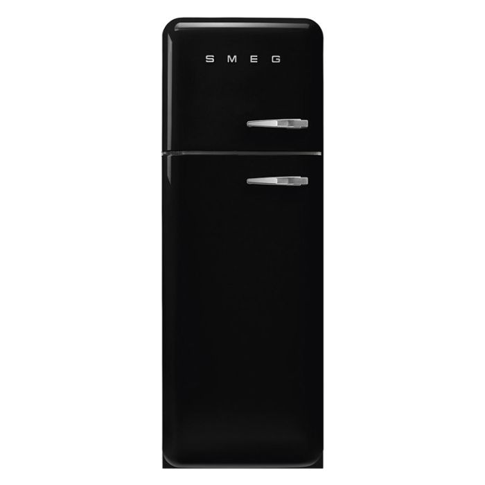 Smeg FAB30LBL5UK 60cm 50s Style Left Hand Hinge Freezer over Fridge - Black main product photo
