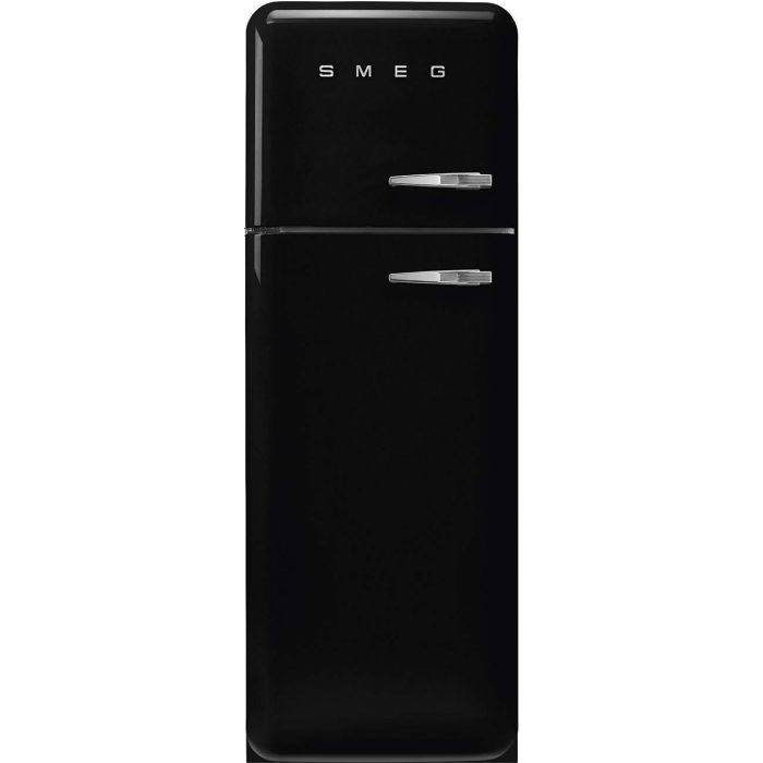 Smeg FAB30LBL6 60cm 50s Style Left Hand Hinge Freezer Over Fridge - Black main product photo