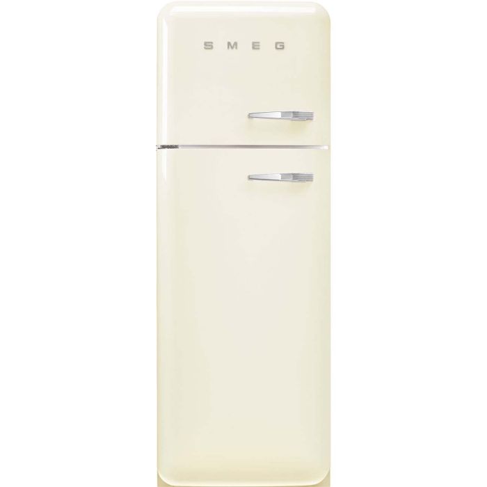 Smeg FAB30LCR6 60cm 50s Style Left Hand Hinge Freezer Over Fridge - Cream main product photo