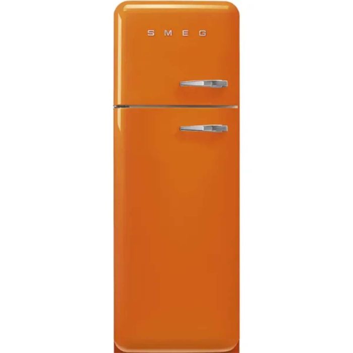 Smeg FAB30LOR6 60cm 50s Style Left Hand Hinge Freezer Over Fridge - Orange main product photo