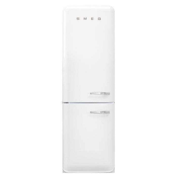 Smeg FAB32LWH5UK 60cm 50s Style Left Hand Hinge Freezer over Fridge - White main product photo