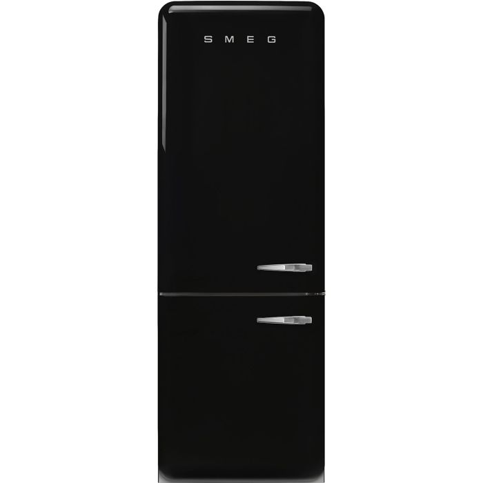 Smeg FAB38LCR6 70cm 50s Style Left Hand Hinge Fridge over Freezer - Black main product photo