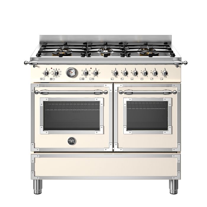 Bertazzoni HER106L2ENET Heritage 100cm 6-Burner Electric Double Oven Range Cooker - Ivory main product photo