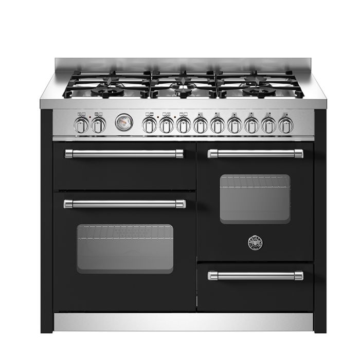 Bertazzoni MAS116L3EXC Master 110cm 6-Burner Electric Triple Oven Range Cooker - Matte Black main product photo