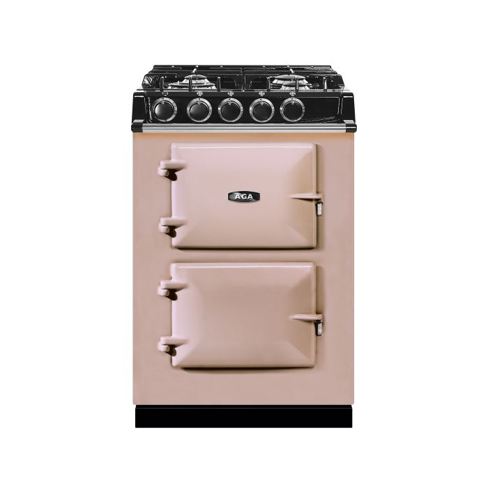 AGA Mini Cast Iron 60 Dual Fuel with Gas Hob Range Cooker - Blush main product photo