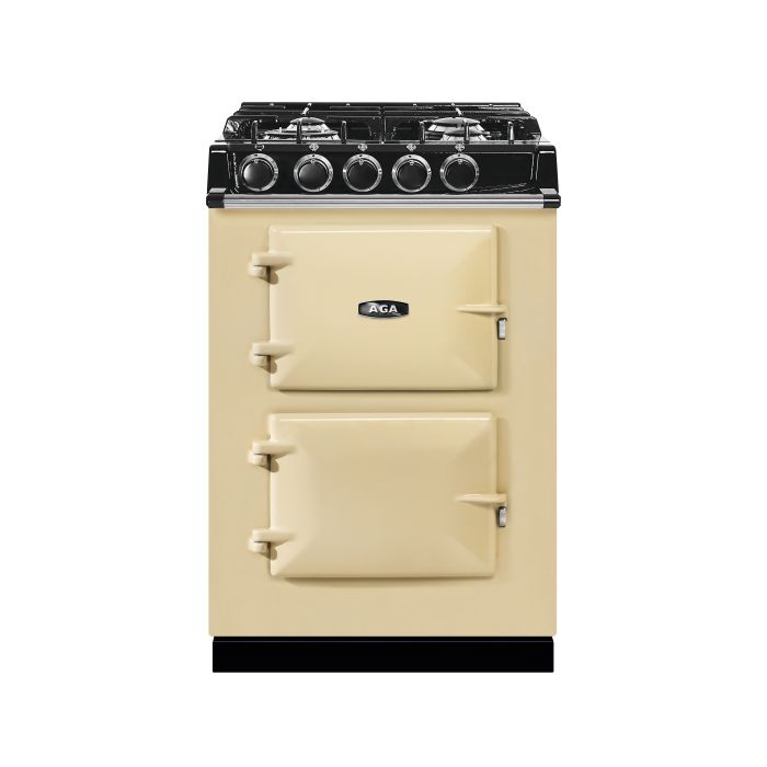 AGA Mini Cast Iron 60 Dual Fuel with Gas Hob Range Cooker - Cream main product photo