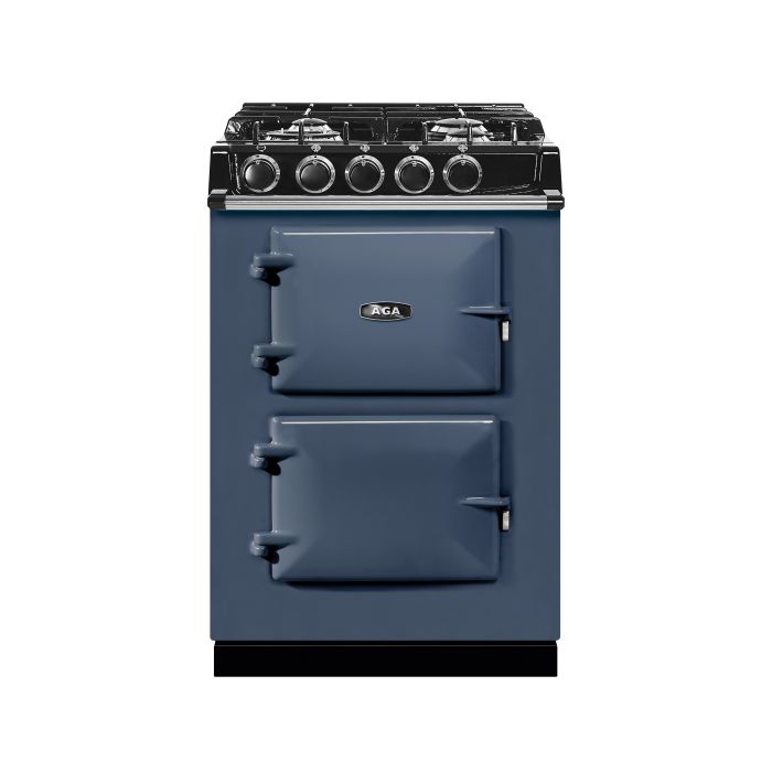 AGA Mini Cast Iron 60 Dual Fuel with Gas Hob Range Cooker - Dartmouth Blue main product photo