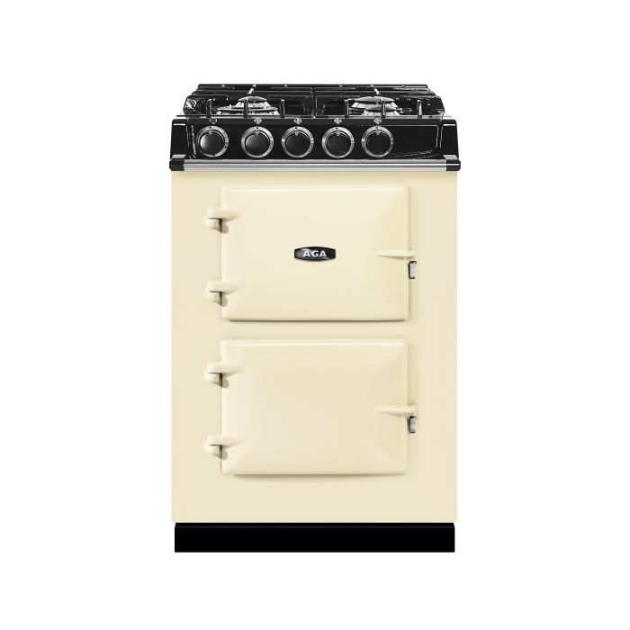 AGA Mini Cast Iron 60 Dual Fuel with Gas Hob Range Cooker - Linen main product photo