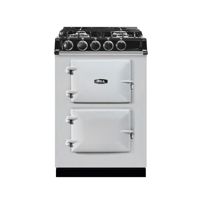 AGA Mini Cast Iron 60 Dual Fuel with Gas Hob Range Cooker - Pearl Ashes main product photo