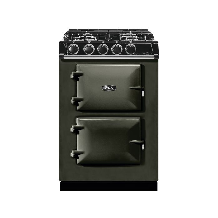 AGA Mini Cast Iron 60 Dual Fuel with Gas Hob Range Cooker - Pewter main product photo