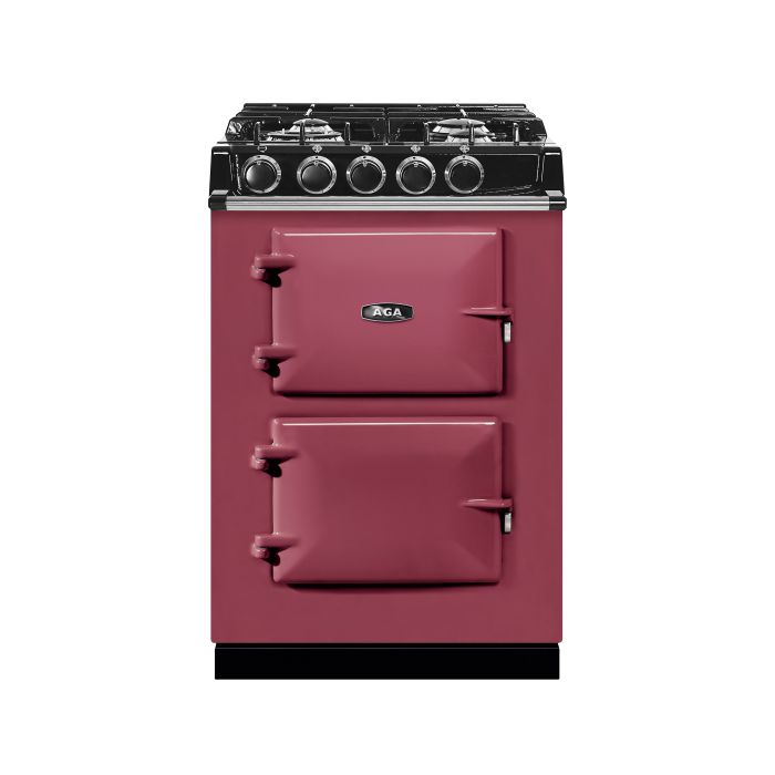 AGA Mini Cast Iron 60 Dual Fuel with Gas Hob Range Cooker - Raspberry main product photo