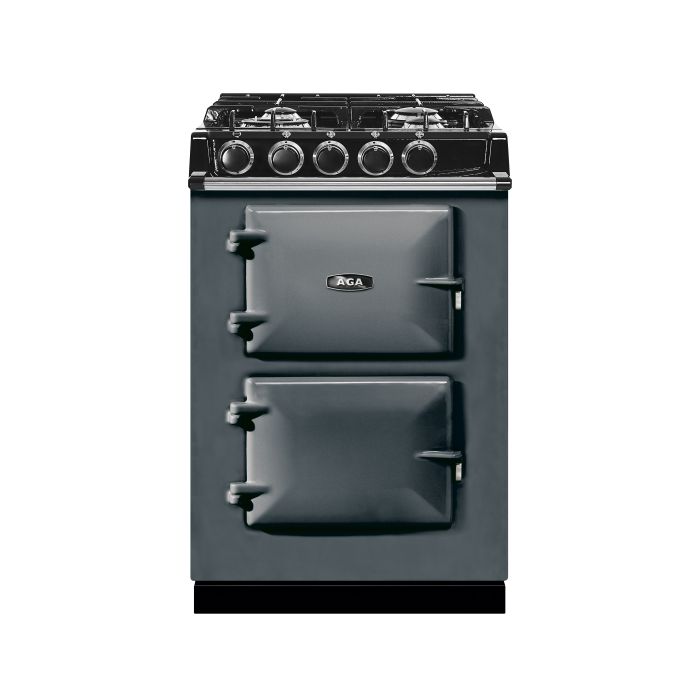 AGA Mini Cast Iron 60 Dual Fuel with Gas Hob Range Cooker - Slate main product photo